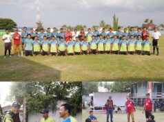 Wakil Bupati Touna Ilham Lawidu Terima Kunjungan Silaturahmi Wakil Bupati Parimo Badrun Nggai Pada Laga Uji Coba Tim ASN Touna Vs ASN Parimo