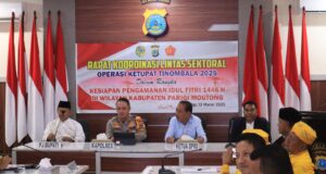 Wakili Pj. Bupati, Plt. Asisten II Syamsu Najamudin Hadiri Rakor Lintas Sektoral Persiapan Pengamanan Idul Fitri 1446 H di Kab. Parigi Moutong.